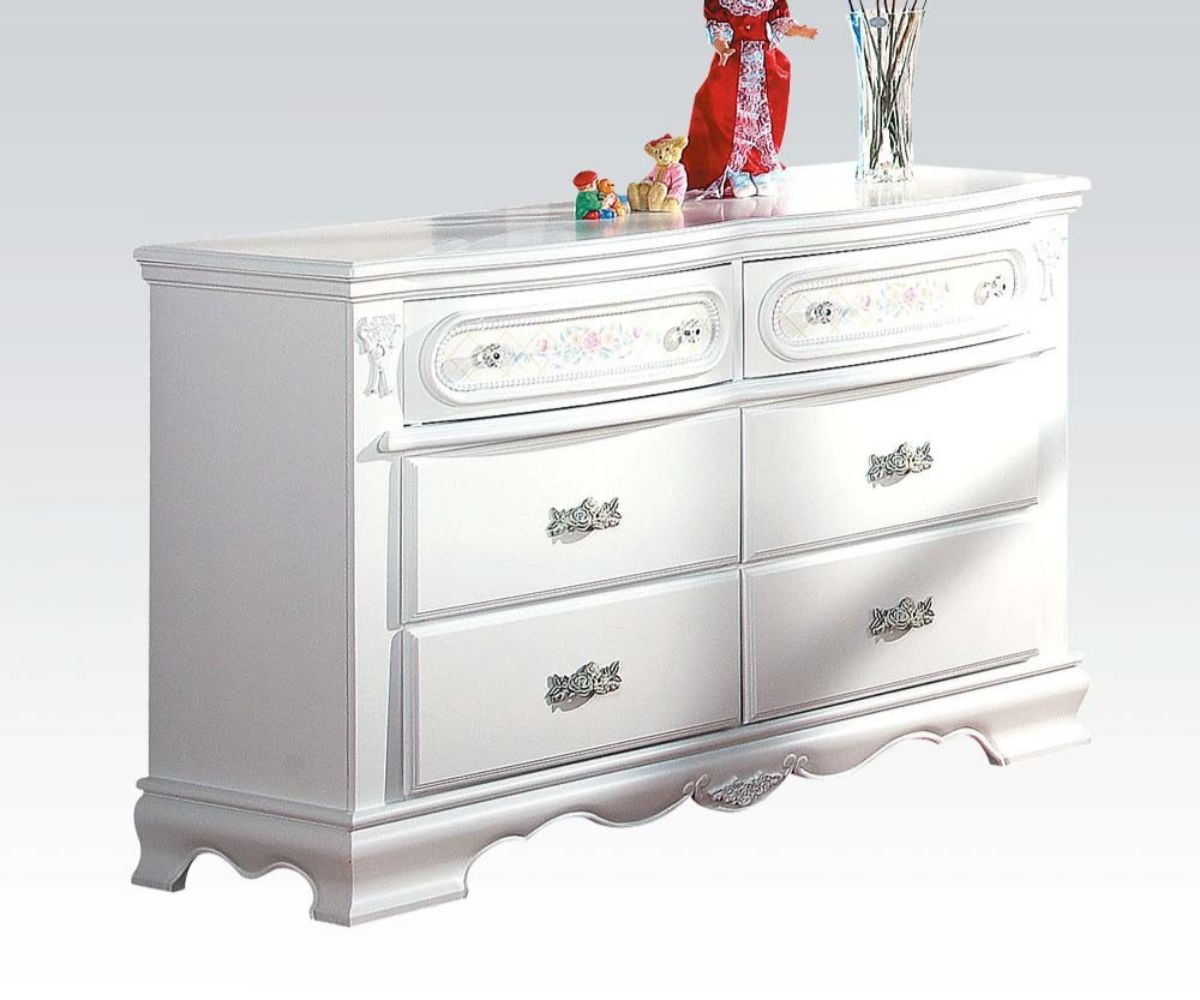 Flora Dresser, White Finish - Walmart.com for Choosing the Right White Finish for Your ACME Flora Dresser