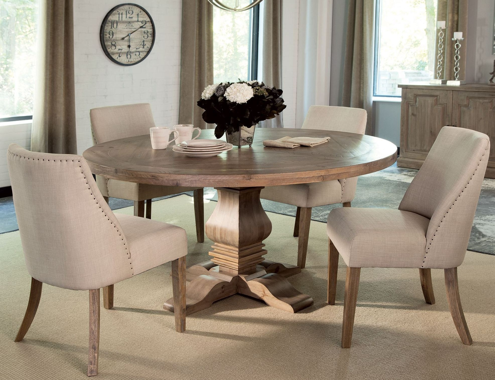 Florence Warm Natural Round Dining Room Set By Donny Osmond From ... within Enhancing Your Home A Deep Dive into the World of Round Dining Tables
