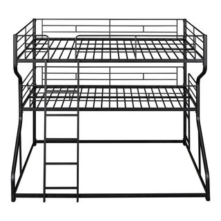 Gewnee Full Xl Over Twin Xl Over Queen Metal Triple Bunk Bed In Black ... for Safety First Exploring Key Features in Gewnee Twin XL over Twin XL Metal Bunk Beds