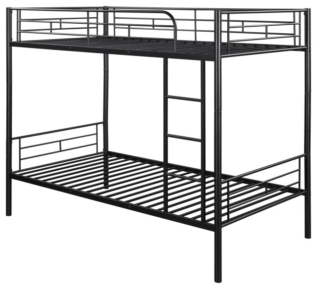 Gewnee Twin Over Twin Metal Bunk Bed With Ladder - Transitional - Bunk ... intended for Beyond Sleep Exploring the Versatility of Gewnee Twin over Twin & Twin Bunk Beds