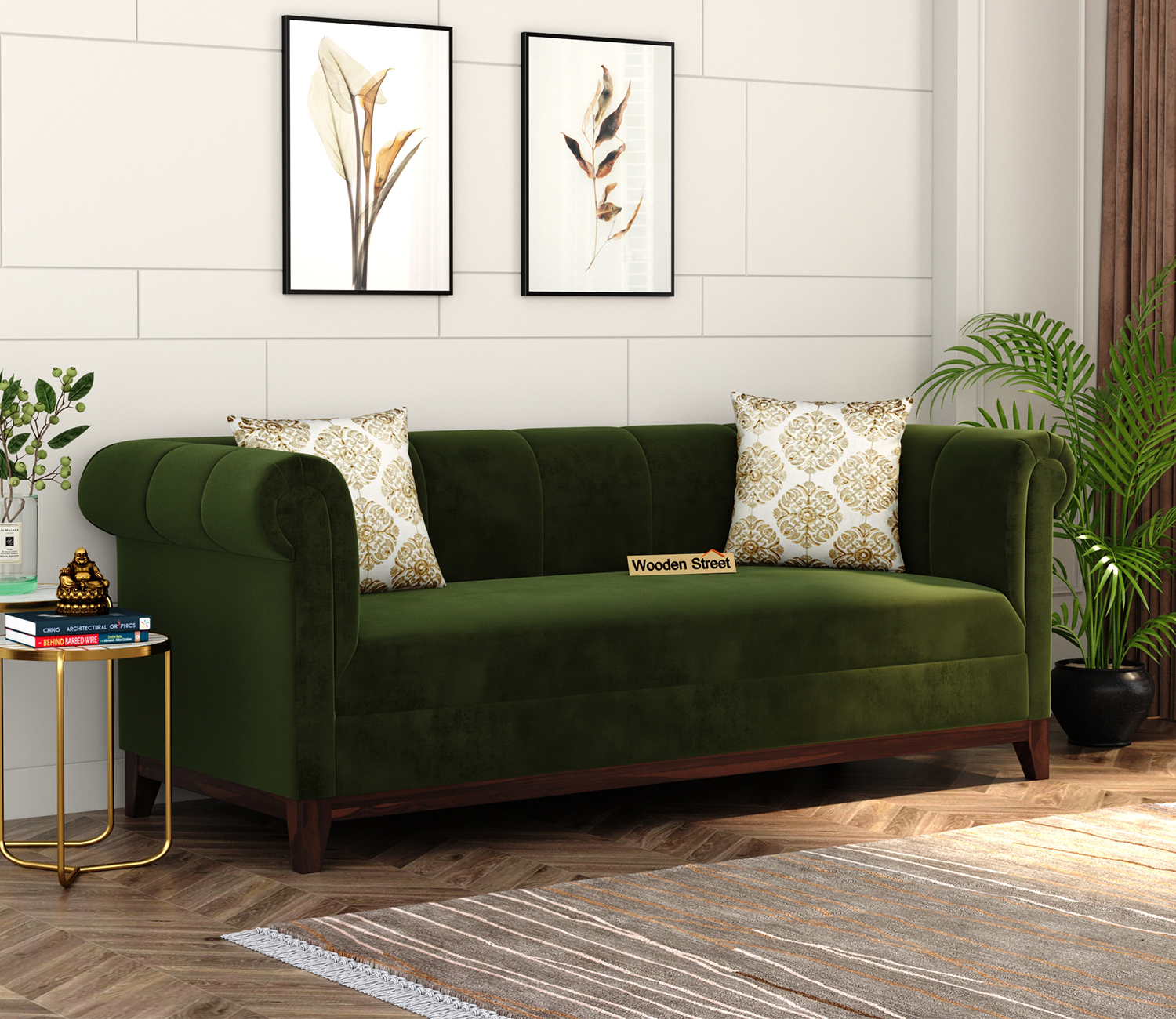 Green Sofa Set | Cabinets Matttroy regarding Avondale Chenille Sofa, Dark Olive Green