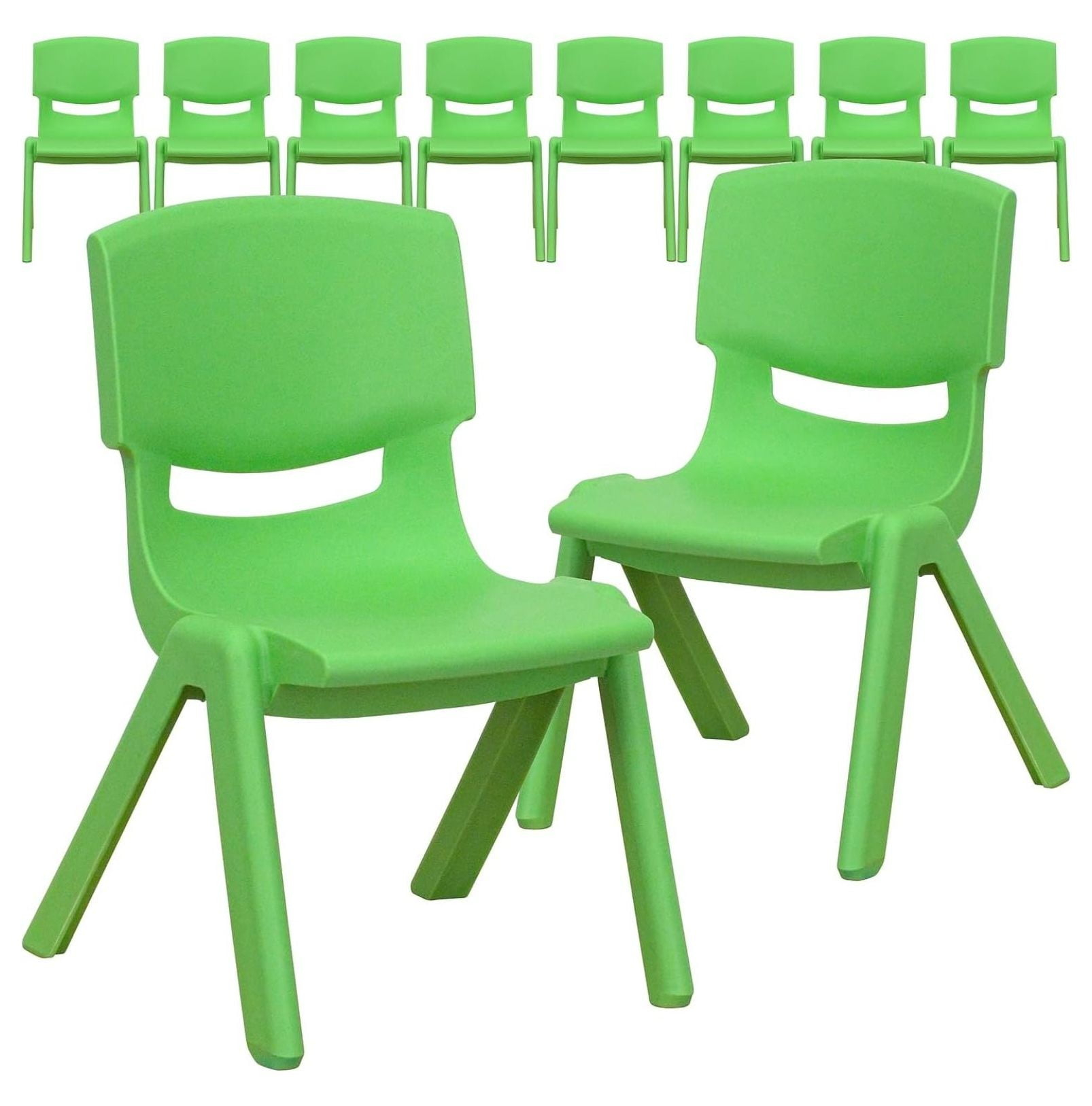 Han Chong Whitney 10 Pack Green Plastic Stackable School Chair With 10. ... inside 5 Pk. Green Plastic Stackable School Chair With 15.5'' Seat Height