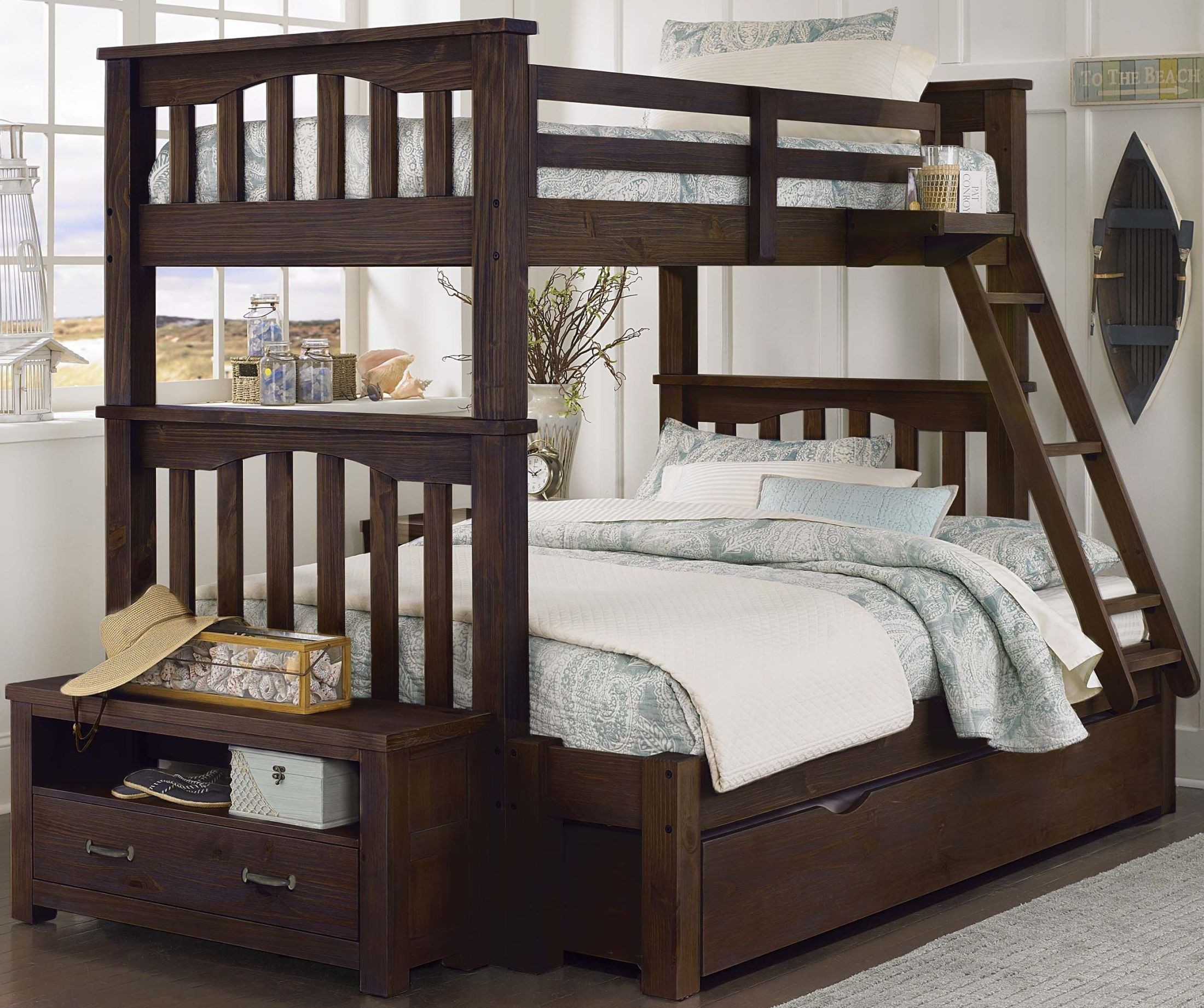 Highlands Harper Espresso Twin Over Full Bunk Bed With Trundle, 11055Nt ... inside The Trundle Bed Advantage Exploring the Benefits of Extra Sleeping Space