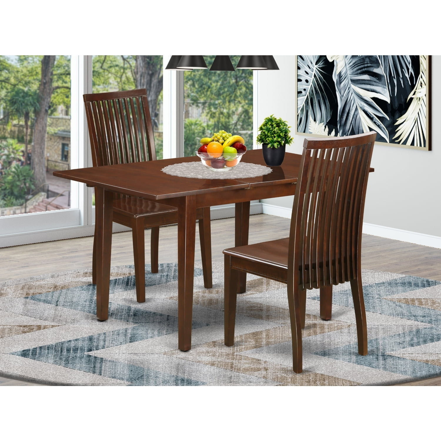 Homestock Antique Accents 3-Piece Dinette Table Set - Table And 2 ... inside 3-Piece Dinette Table Set, Small, Kitchen Table And 2 Dining Chairs