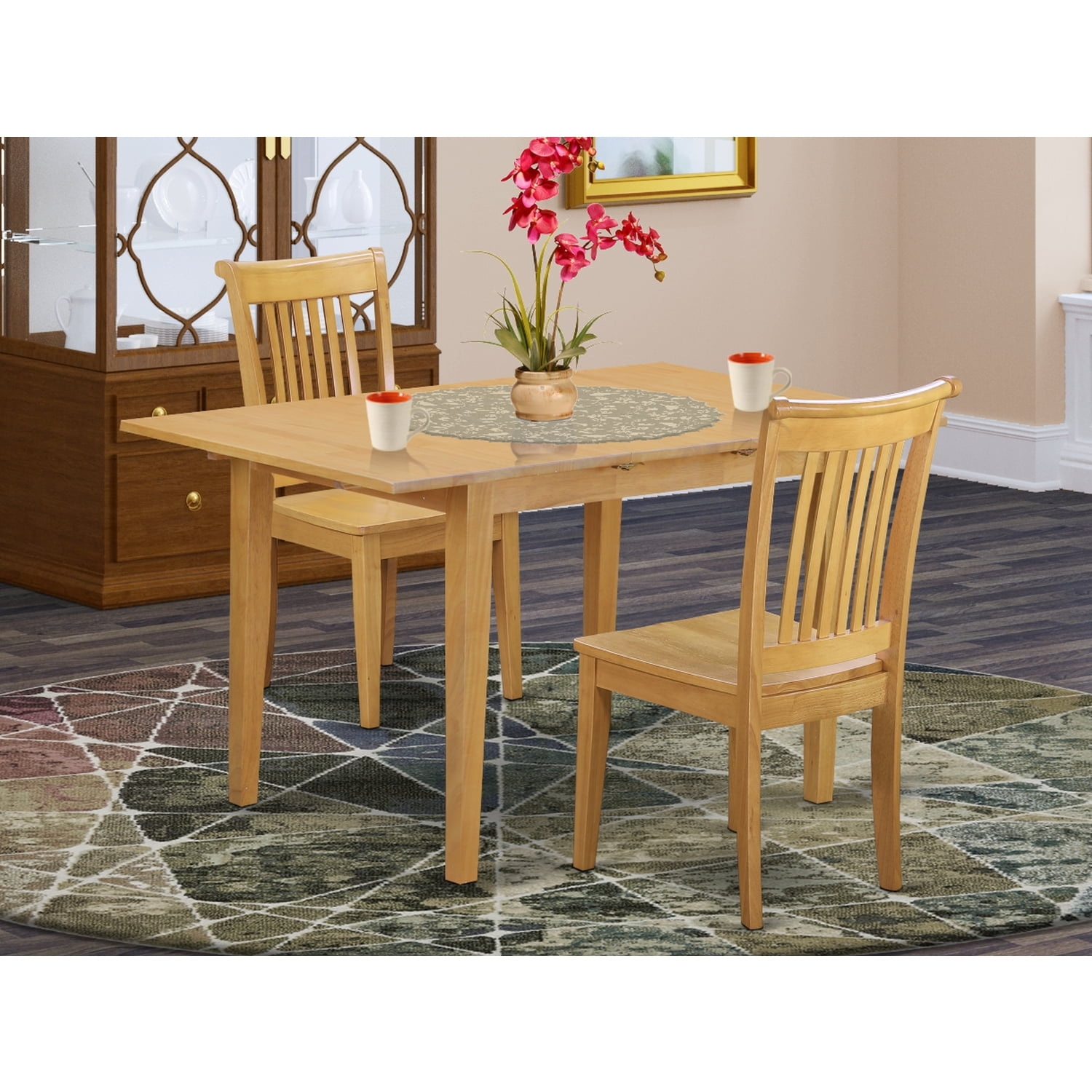 Homestock Coastal Craftsman Elegance 3-Piece Dinette Table Set - Table ... with regard to 3-Piece Dinette Table Set, Small, Kitchen Table And 2 Dining Chairs