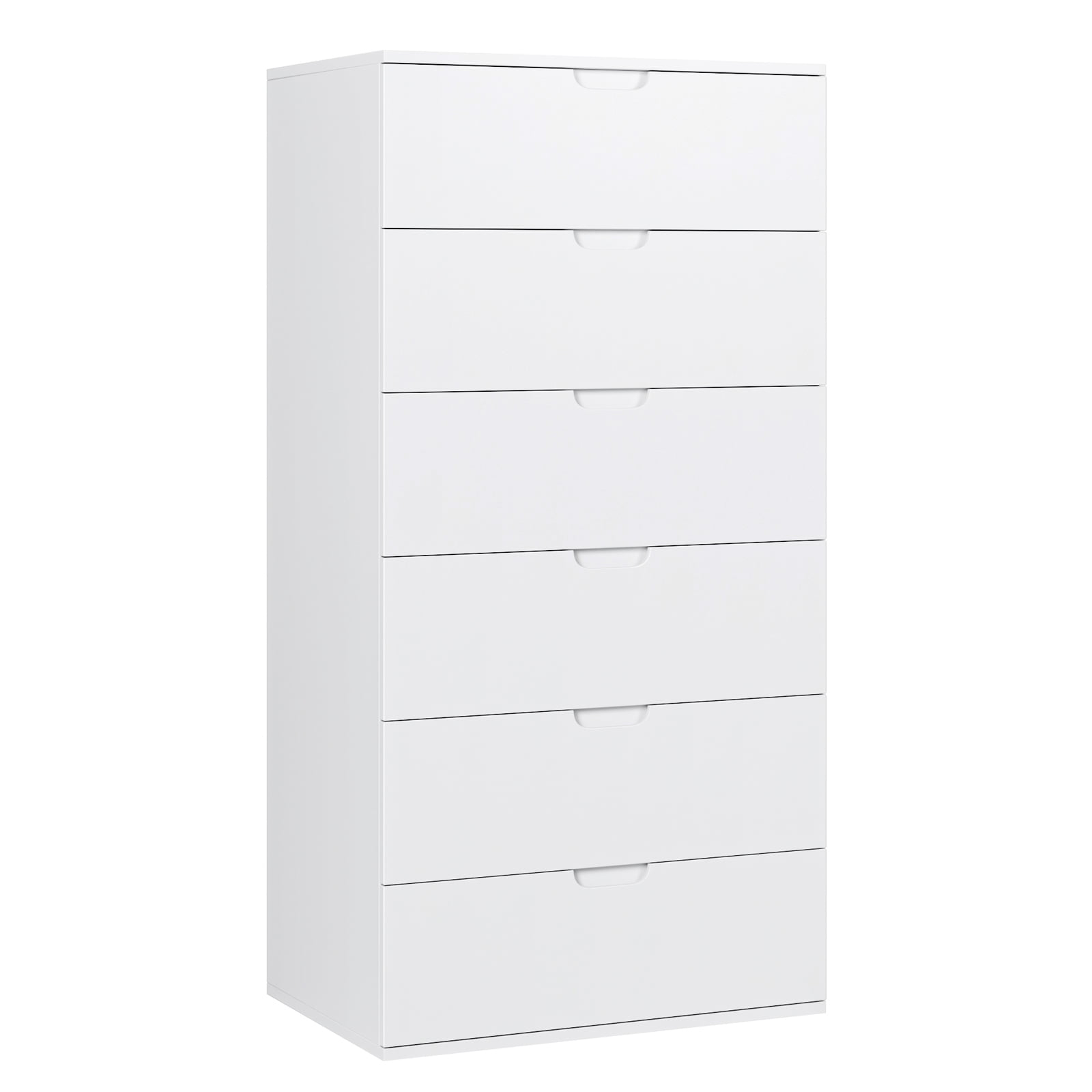 Homfa 6 Drawers Dresser, 47"H White Dresser, Modern Chest With Drawer ... for 6 Drawers Dresser With Nickel Rose Handle, Pearl White
