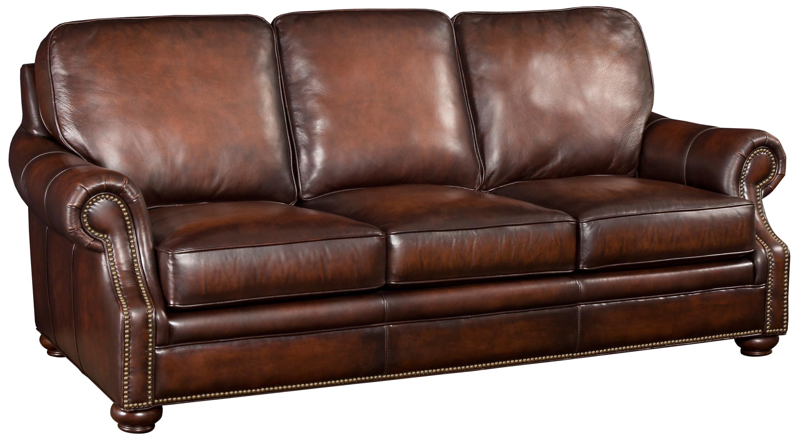Hooker Furniture Ss185 Ss185-03-089 Brown Leather Sofa With Wood ... within Comparing Leather Sofa Options Making an Informed Decision