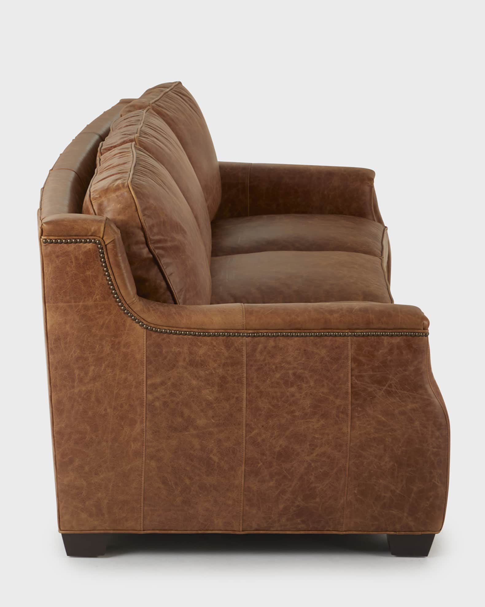 Hooker Furniture Yates Leather Sofa, 92.5" | Neiman Marcus for Hooker Furniture Ss117-03 Keys 97"W Leather Sofa - Verona Sage
