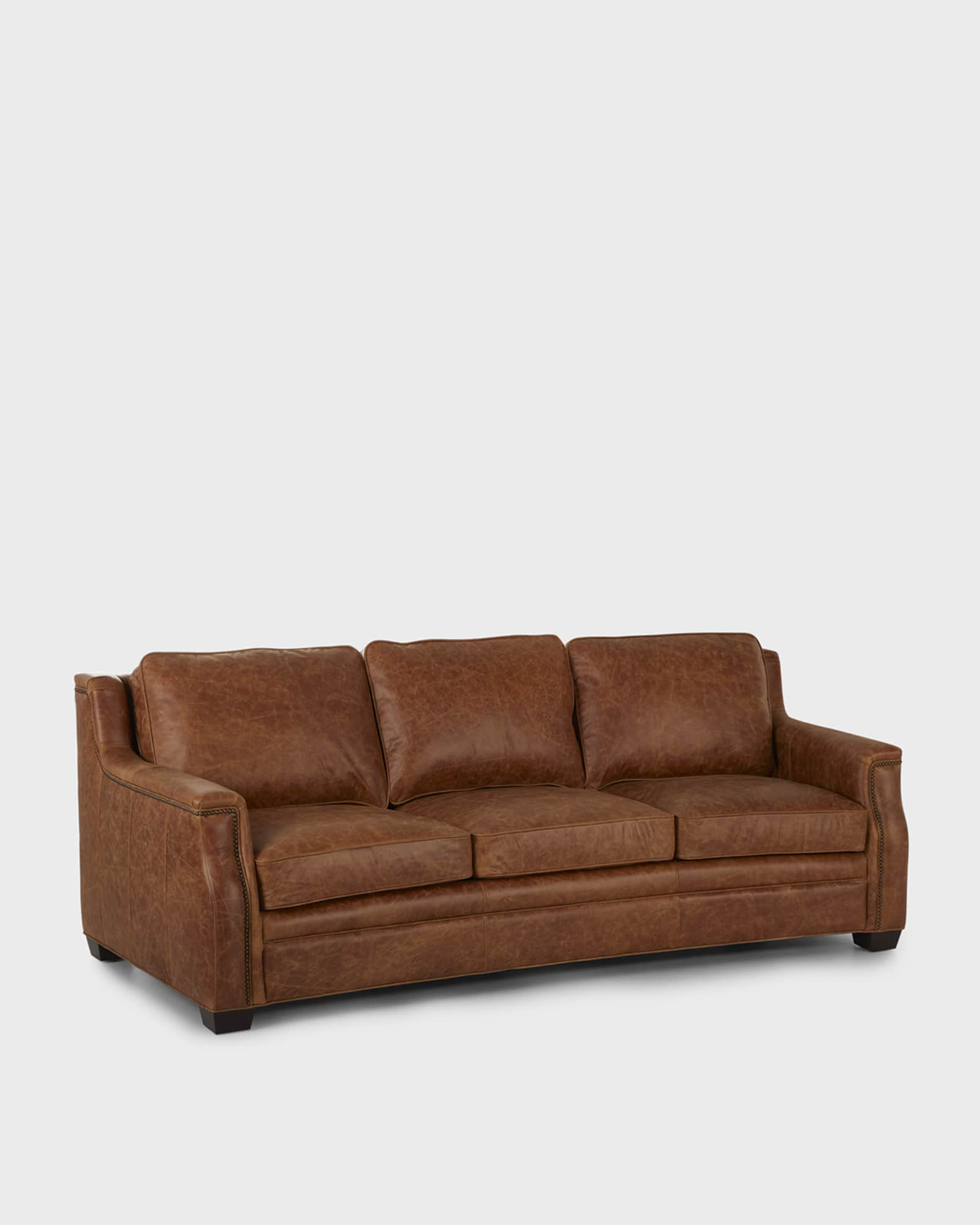Hooker Furniture Yates Leather Sofa, 92.5" | Neiman Marcus in Hooker Furniture Ss800-03 Woodstock 92"W Leather Sofa - Truffle