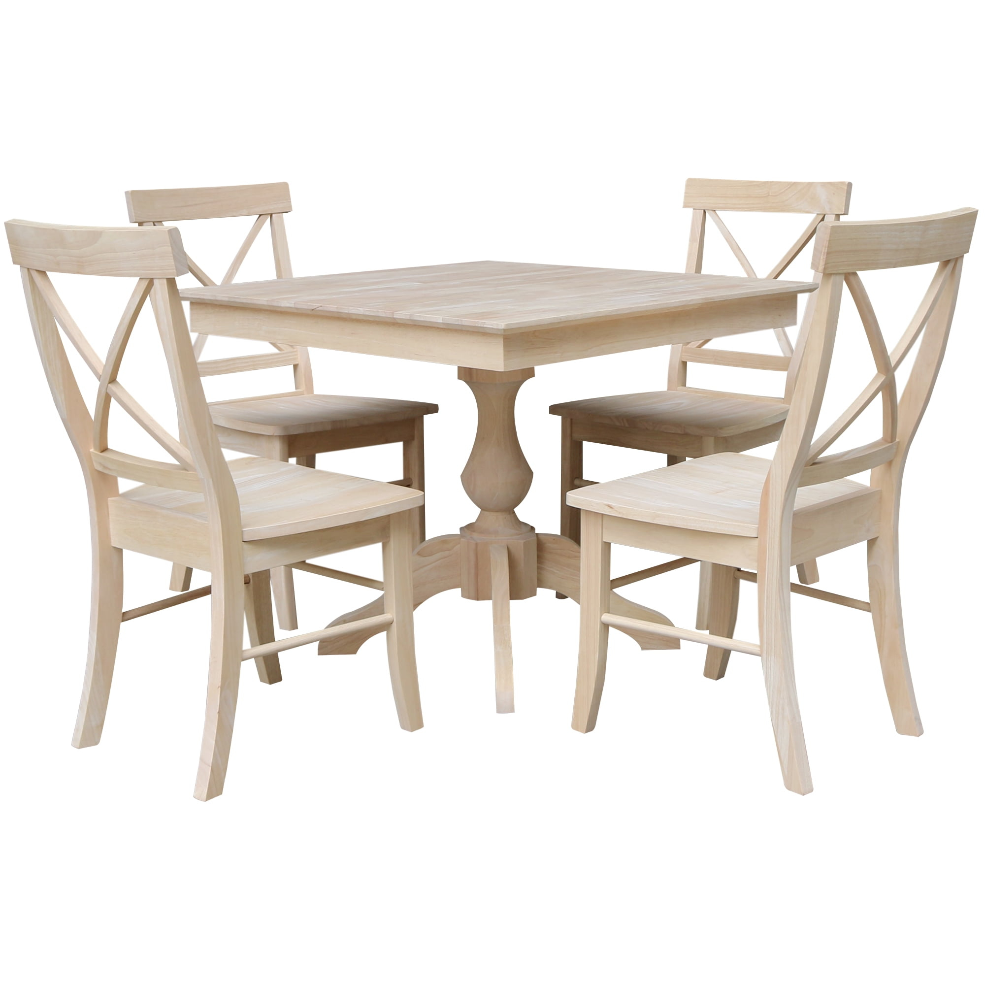 International Concepts 36" X 36" Square Top Pedestal Table With 4 ... inside The Versatility of Unfinished Wood Tables Exploring Customization Options
