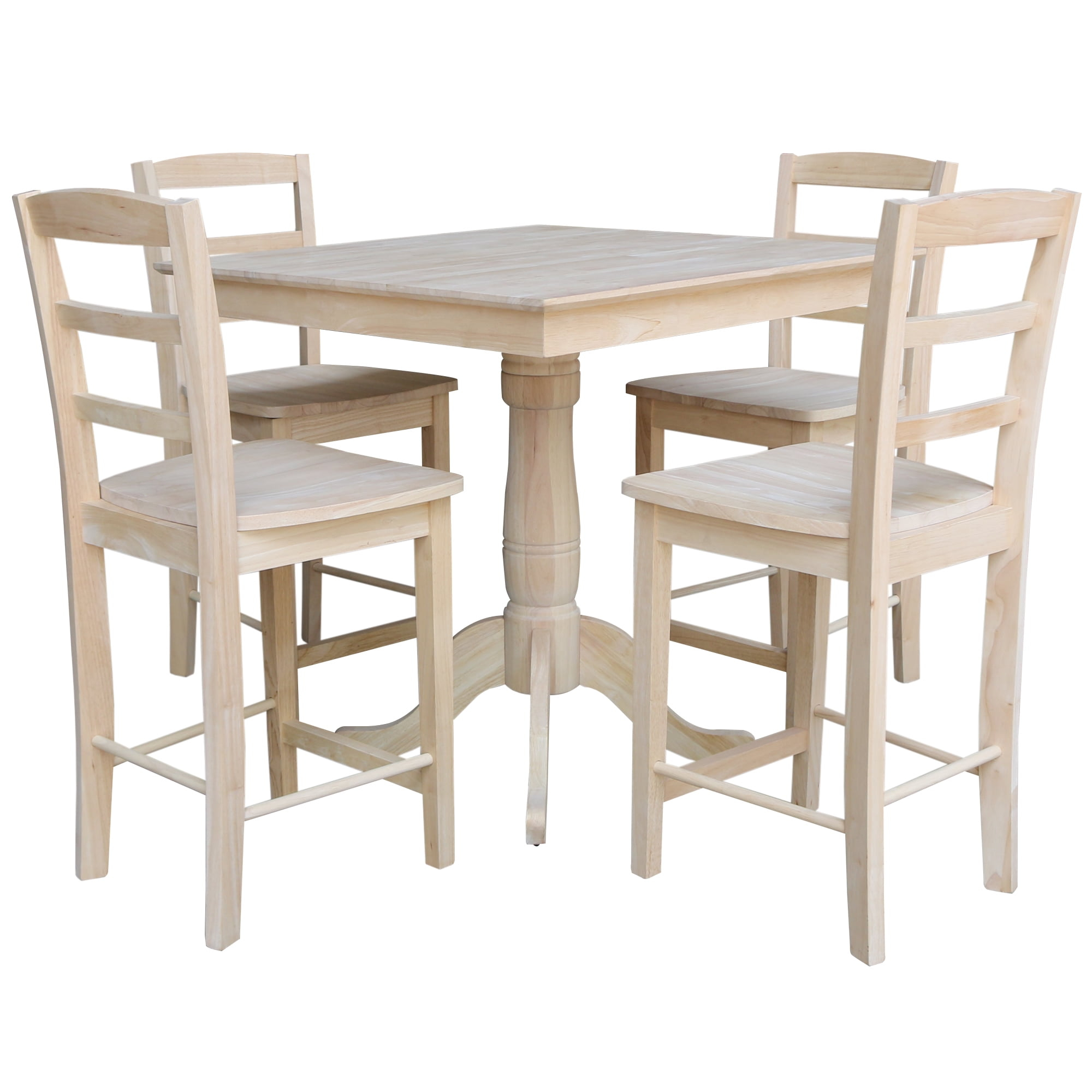 International Concepts 36" X 36" Square Top Pedestal Table With 4 ... throughout The Versatility of Unfinished Wood Tables Exploring Customization Options