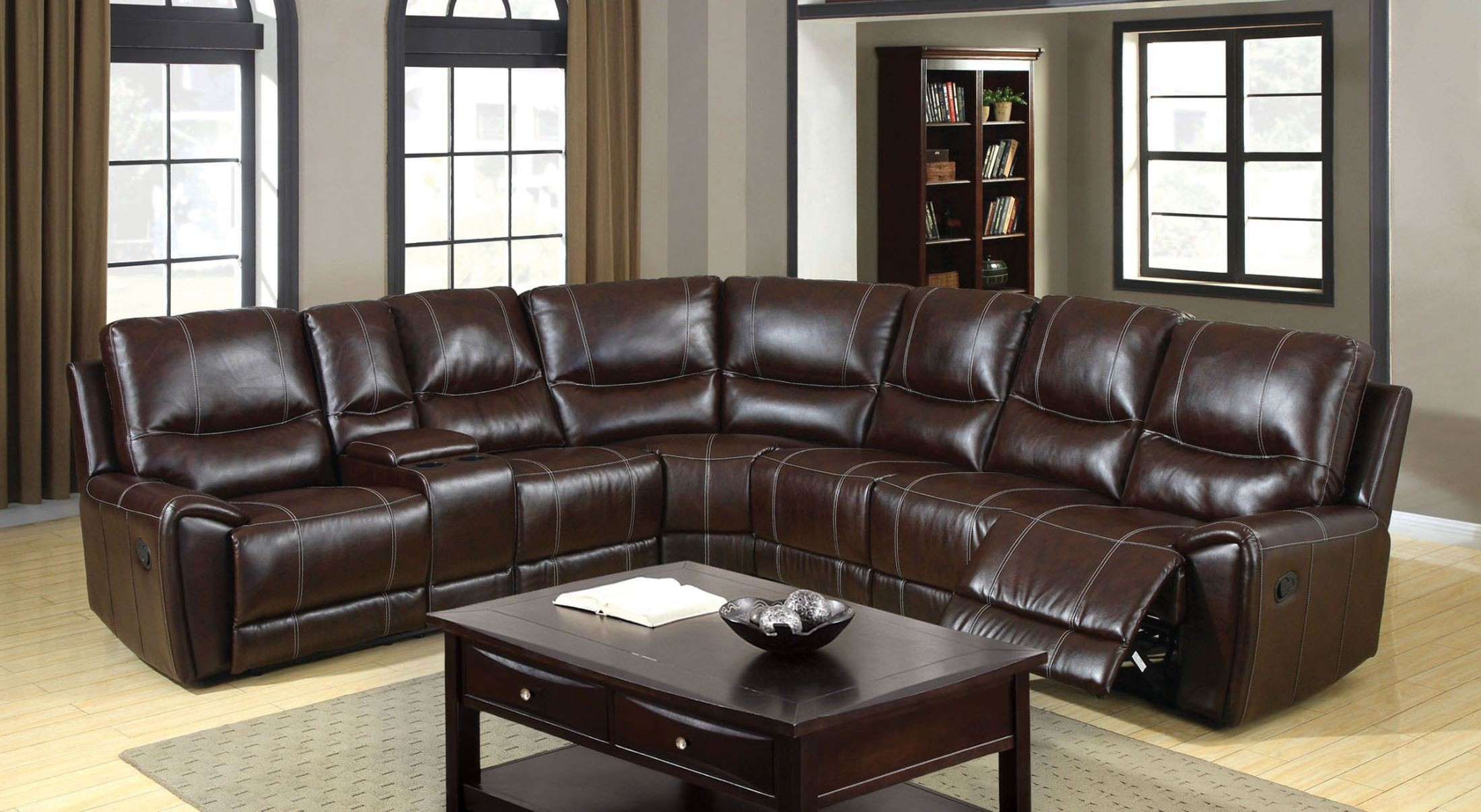 Keystone Brown Bonded Leather Match Reclining Sectional From Furniture ... in The Benzara BM168760 Three Piece Sectional Evaluating Its Features and Benefits