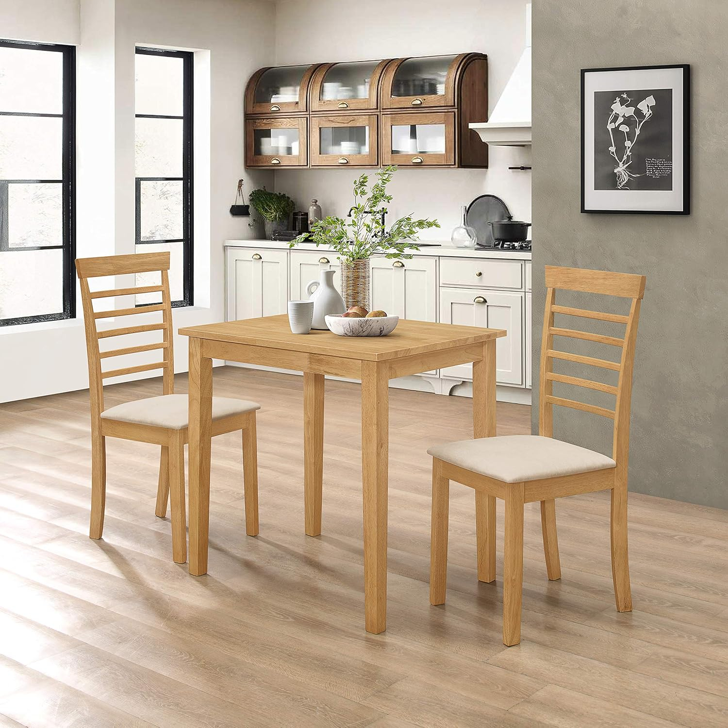 Kitchen Table And Two Chairs Small Space - Image To U pertaining to 3-Piece Kitchen Set Table, 2 Chairs, Brown Beige Dining Chairs Seat