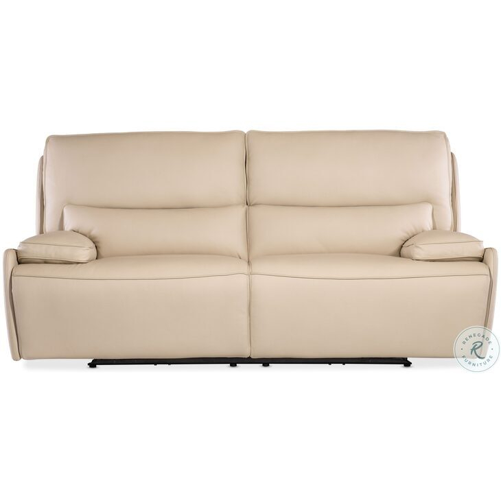 Kramer Beige Leather Zero Gravity Power Reclining Sofa With Power ... regarding Kramer Zero Gravity Power Sofa With Power Headrest