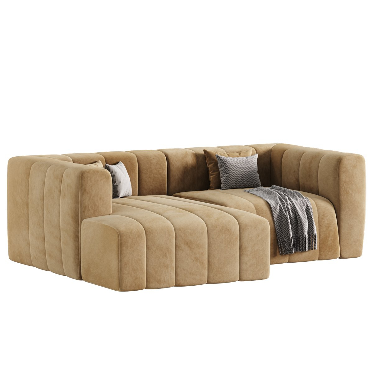 Langham Channel Tufted 2 Piece Modular Sectional Sofa - Maxve: Your 3D ... for Fraser 2 Piece Modular Sofa Deep Blue