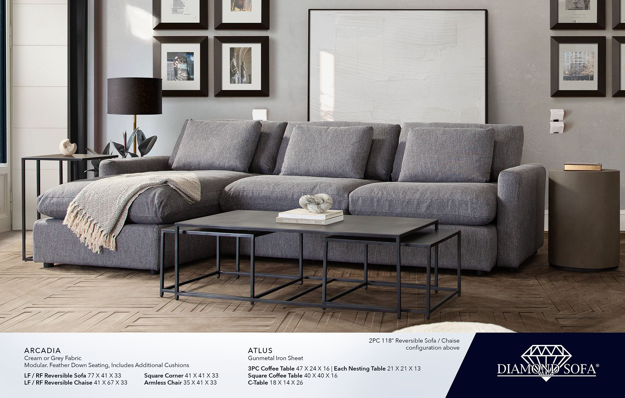 Living Room Sectionals — Diamond Sofa with regard to Creating the Perfect Living Space Understanding the Arcadia Sectional
