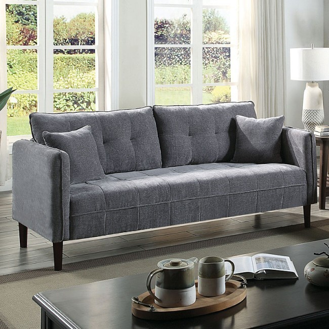 Lynda Sofa (Dark Gray) By Furniture Of America | Furniturepick pertaining to Amanda Sofa, Dark Grey