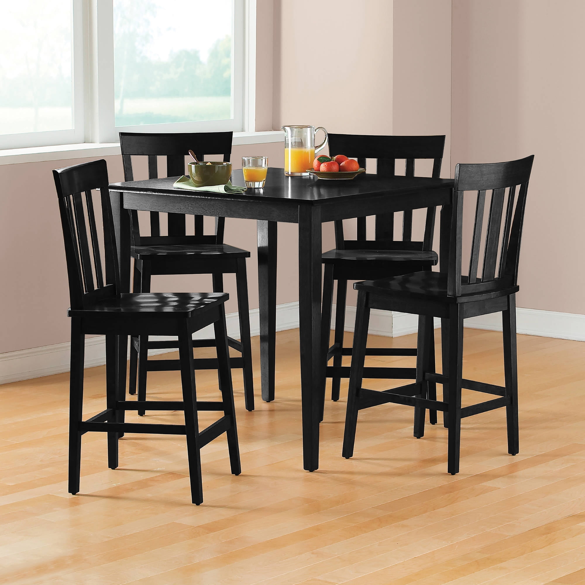 Mainstays 5 Piece Mission Style Counter Height Dining Set, Including ... intended for The Ultimate Guide to Choosing a 5 Piece Counter Height Set