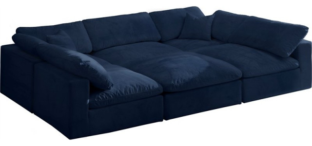 Maklaine Contemporary Velvet Down Filled Modular Sectional Sofa In ... within Maklaine Sofa Care and Maintenance Keeping Your Velvet Pristine