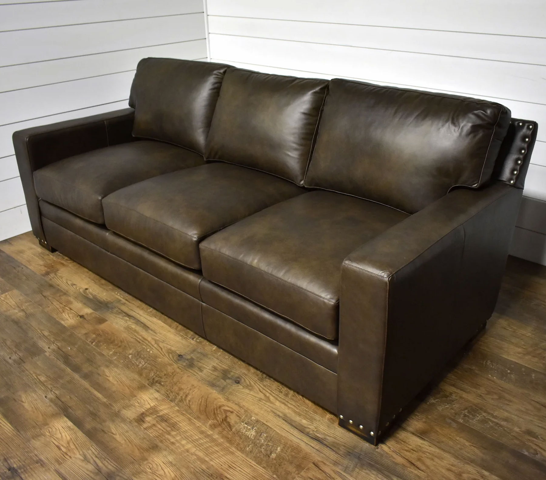 Mckinley Leather Franklin 92 Inch Sofa In Rio Fudge Leather- Ohio ... for Hooker Furniture Ss800-03 Woodstock 92"W Leather Sofa - Truffle