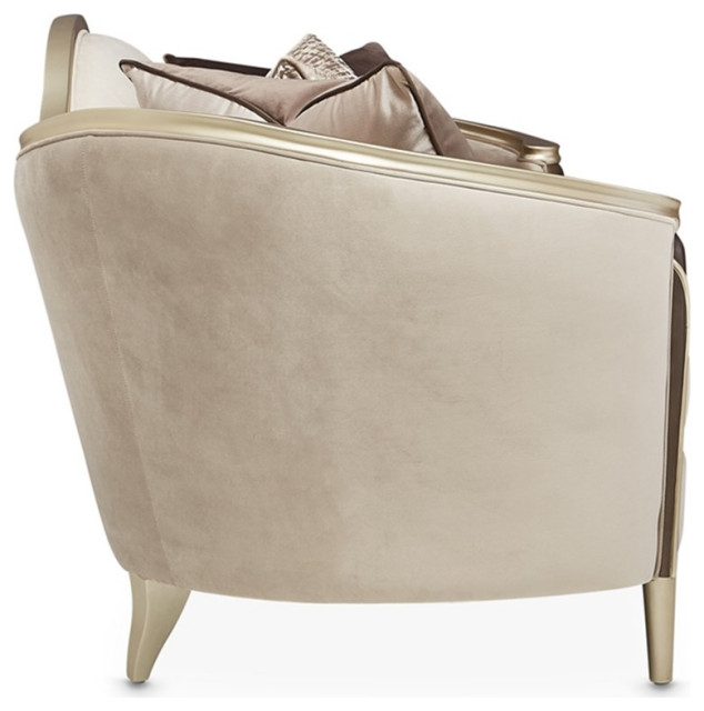 Michael Amini Villa Cherie Velvet Sofa In Porcini/Hazelnut Brown ... throughout Michael Amini Villa Cherie Velvet Sofa In Porcini/Hazelnut Brown