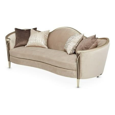 Michael Amini Villa Cherie Velvet Sofa In Porcini/Hazelnut Brown ... with Michael Amini Villa Cherie Velvet Sofa In Porcini/Hazelnut Brown