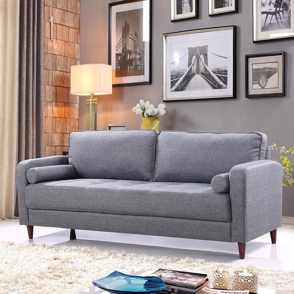 Mid Century Modern Linen Fabric Living Room Sofa | Best Couches From ... with regard to Allen Mid Century Modern Living Room Corner Fabric Linen Sectional Sofa In Gray
