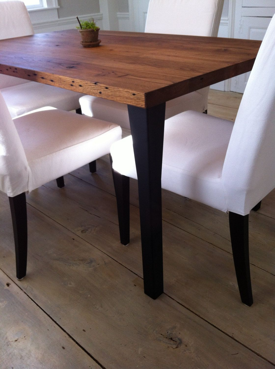 Modern Industrial Reclaimed Barnwood Dining Table Featuring American ... for Chestnut Cedar Top Dining Table, Industrial Metal Base & Industrial Style