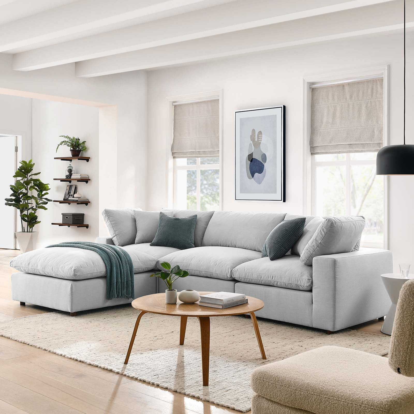 Modway Commix 4 Piece Down Filled Overstuffed Sectional Sofa Set In ... regarding Unveiling the Comfort and Design of the Commix Down Filled Sectional