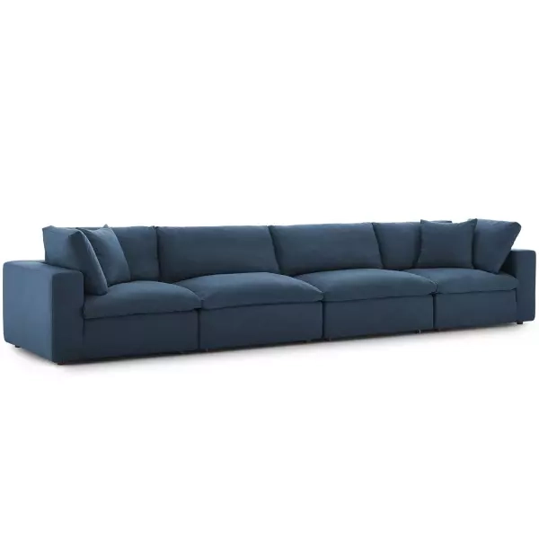 Modway Commix Down Filled Overstuffed 4 Piece Sectional Sofa Set Azure intended for Unveiling the Comfort and Design of the Commix Down Filled Sectional
