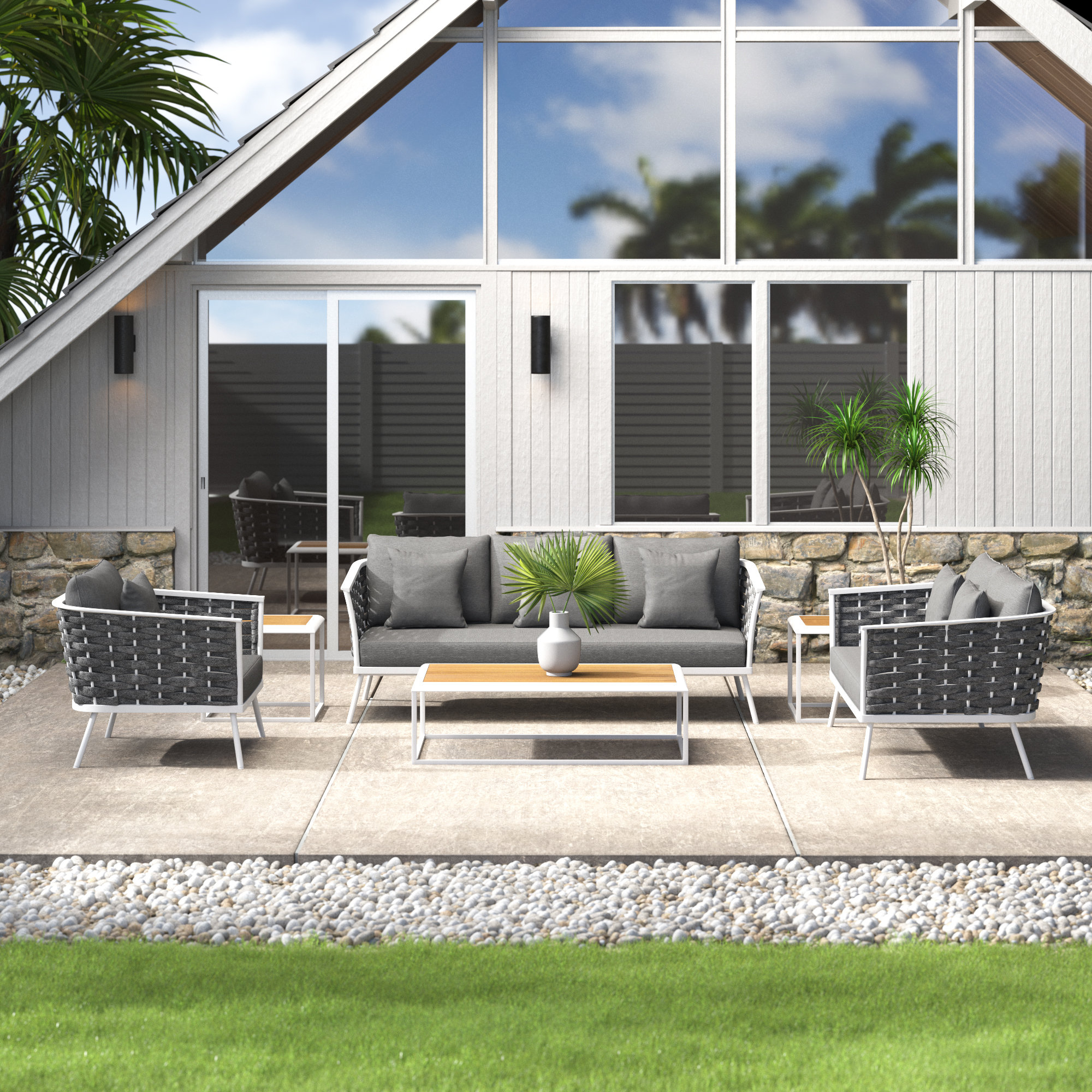 Modway Stance 6 Piece Outdoor Patio Aluminum Sectional Sofa Set | Wayfair in Unveiling the Modway Stance Patio Set A Deep Dive into Design and Durability