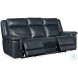 Montel Blue Leather Lay Flat Power Reclining Living Room Set With Power ... pertaining to Hooker Furniture Ss705-Montel-Power-Sofa Montel 88"W Leather - Cosmos Cobalt