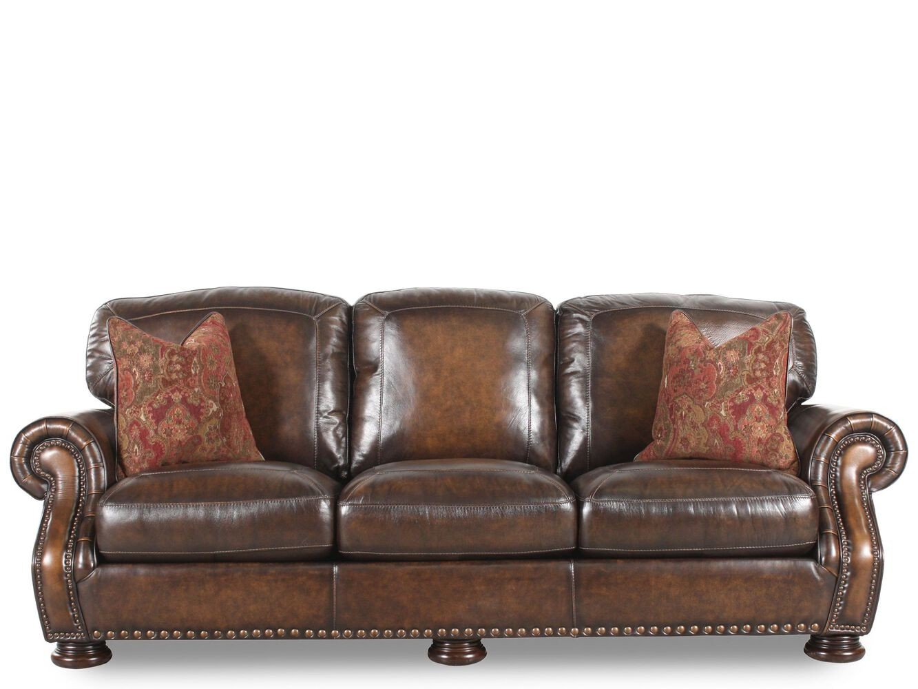 Nailhead Sectional Sofa - Foter throughout The Timeless Appeal of Sage Green Leather in Interior Design