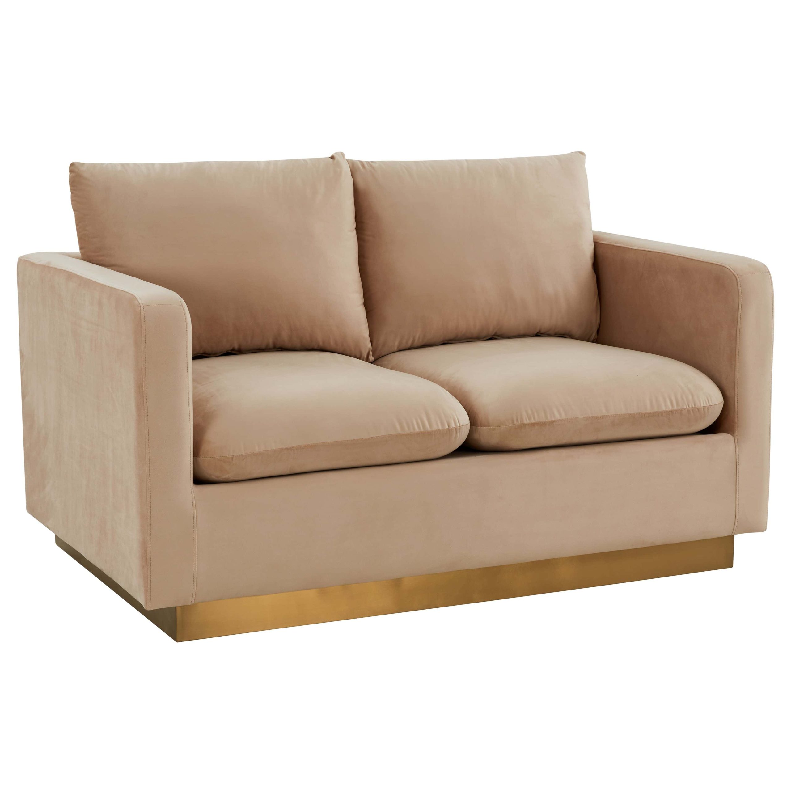 Nervo Modern Mid-Century Upholstered Velvet Loveseat W/Gold Frame ... with regard to Unveiling the Elegance of the Nervo Velvet Sofa Set A Design Journey