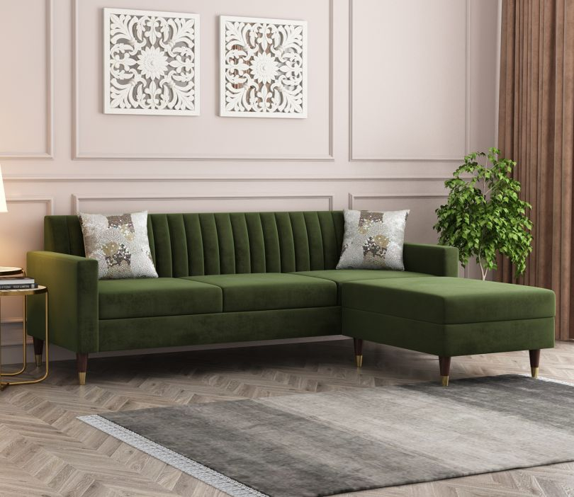Olive Green Leather Sectional Sofa | Cabinets Matttroy with Avondale Chenille Sofa, Dark Olive Green