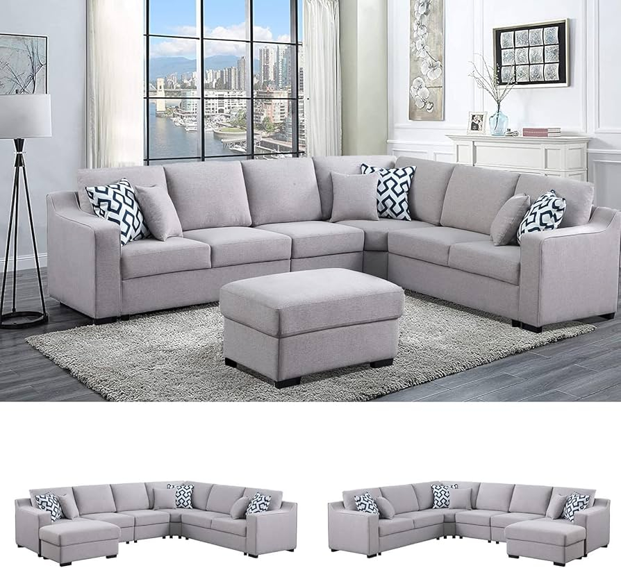 Payeel Sectional Sofa Set 6-Seats Modular L-Shaped Couch Modern Fabric ... for Transforming Living Spaces An In-depth Look at the Casanova Light Gray Sectional