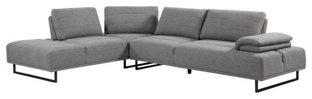 Pemberly Row 2-Piece Fabric Sectional With Adjustable Back In Taupe ... regarding Fabric Sectionals and Everyday Living Choosing the Right Coaster Arden for You