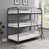 Pemberly Row Triple Twin Farmhouse Metal Bunk Bed With Ladder Gunmetal ... with regard to Maximizing Space and Style with the Gunmetal Pemberly Row Bunk Bed