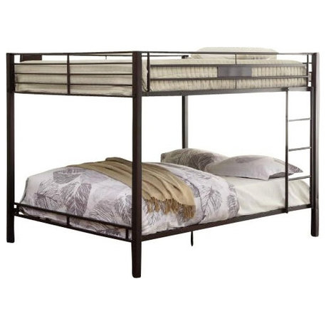 Queen-Over-Queen Bunk Beds | Houzz for Gewnee Queen Over Queen Metal Bunk Bed