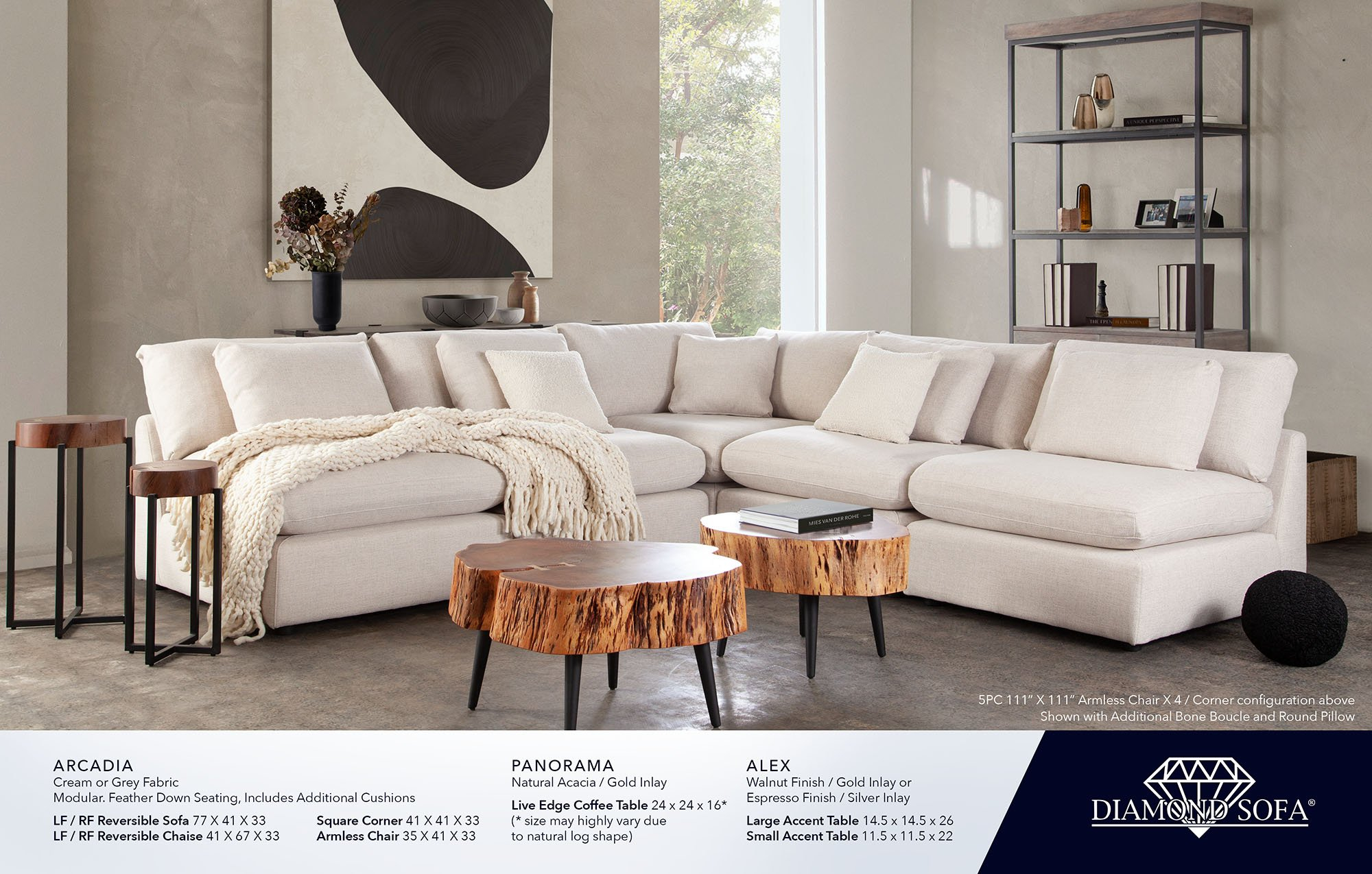 Sectionals Slideshow — Diamond Sofa with Creating the Perfect Living Space Understanding the Arcadia Sectional
