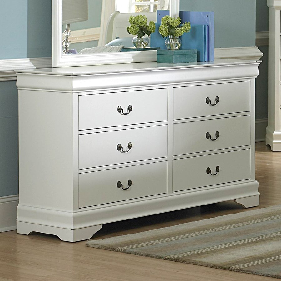 Shop Homelegance Marianne White 6-Drawer Dresser At Lowes.com for Understanding the Pearl White Finish and Its Impact on Your Bedroom's Aesthetic
