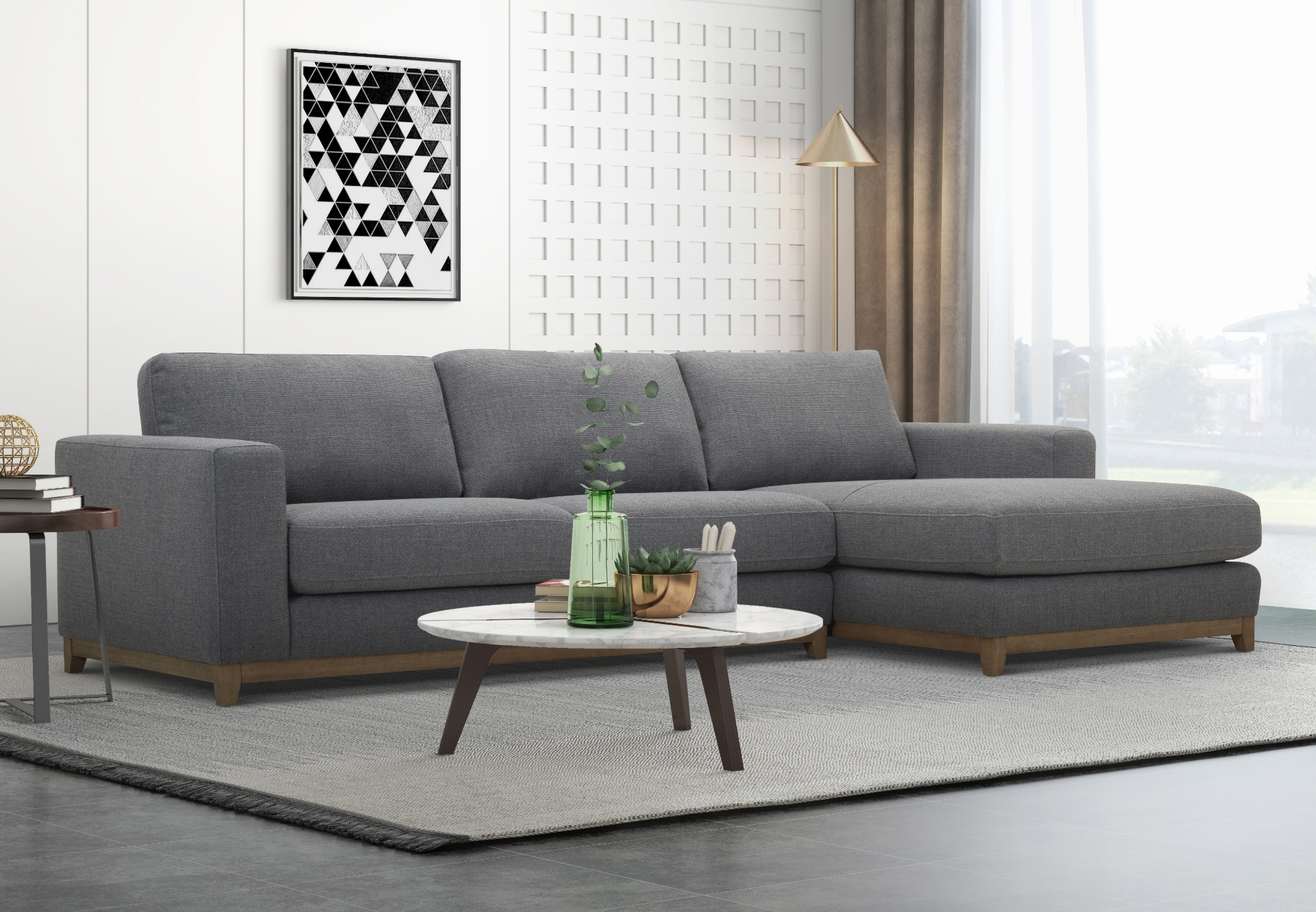 Siesta Sectional Sofa (Dark Gray) - Chaise Facing Right-Ifurniture-The ... with Dareena Upholstered Sectional Sofa With Right Facing Chaise, Dark Gray