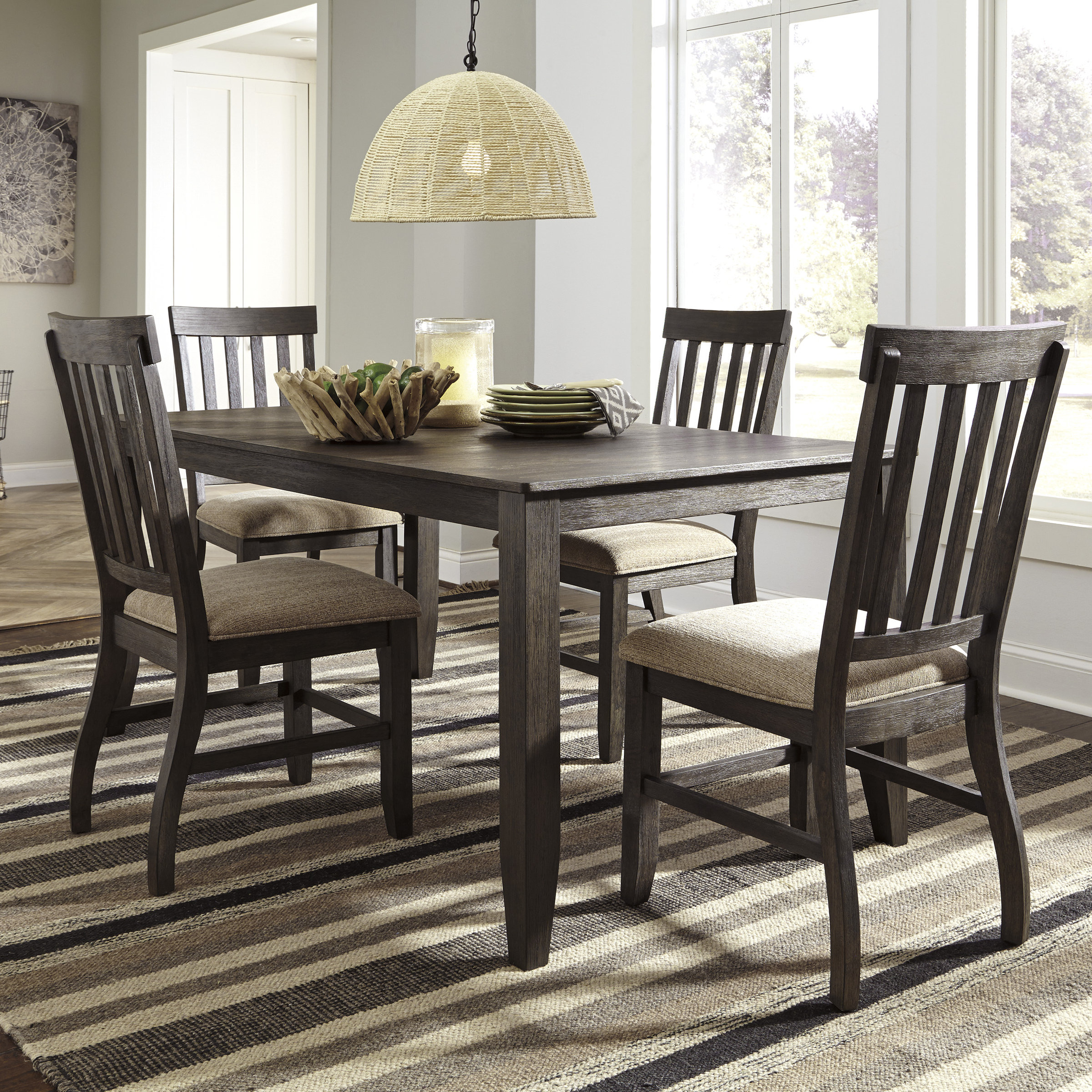 Signature Design By Ashley 5 Piece Dining Set & Reviews | Wayfair regarding 5-Piece Dining Room Set, Table With 2 Dining Table Chairs And 2 Benches