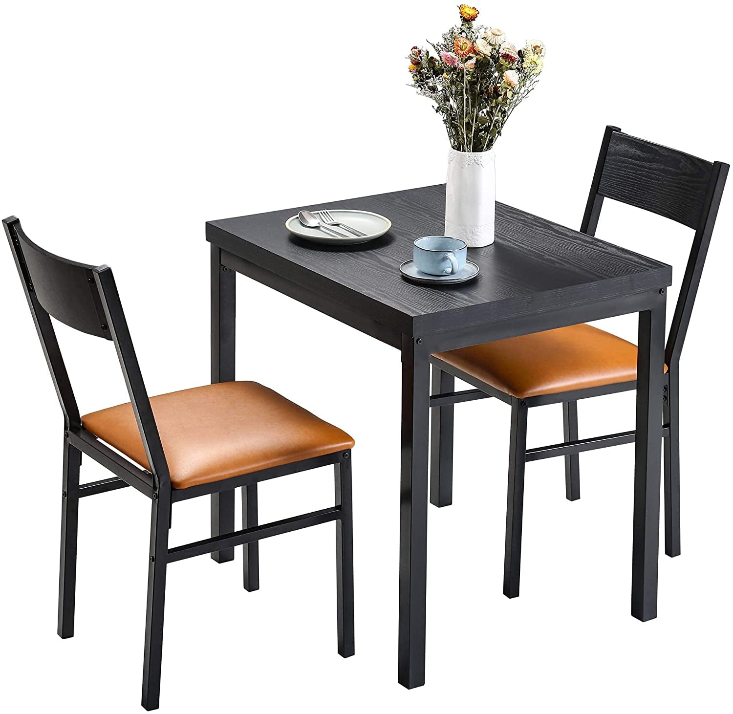 Small Kitchen Table Set With 1 Table And 2 Chairs For Dining Room Small ... with The Ultimate Guide to Selecting a 3 Piece Dinette Set Materials and Styles