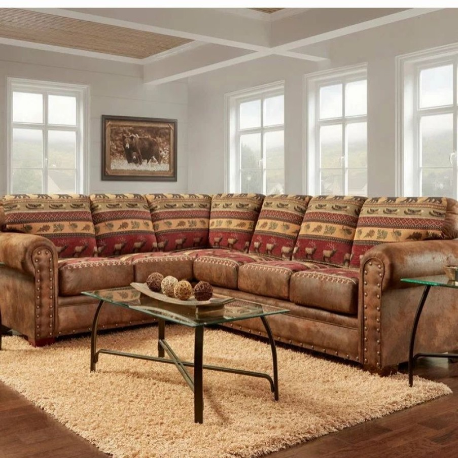 Sofas & Sectionals * | American Furniture Classics Model B1650K Sierra ... inside American Furniture Classics Model B1650K Sierra Lodge Two Piece Sectional Sofa