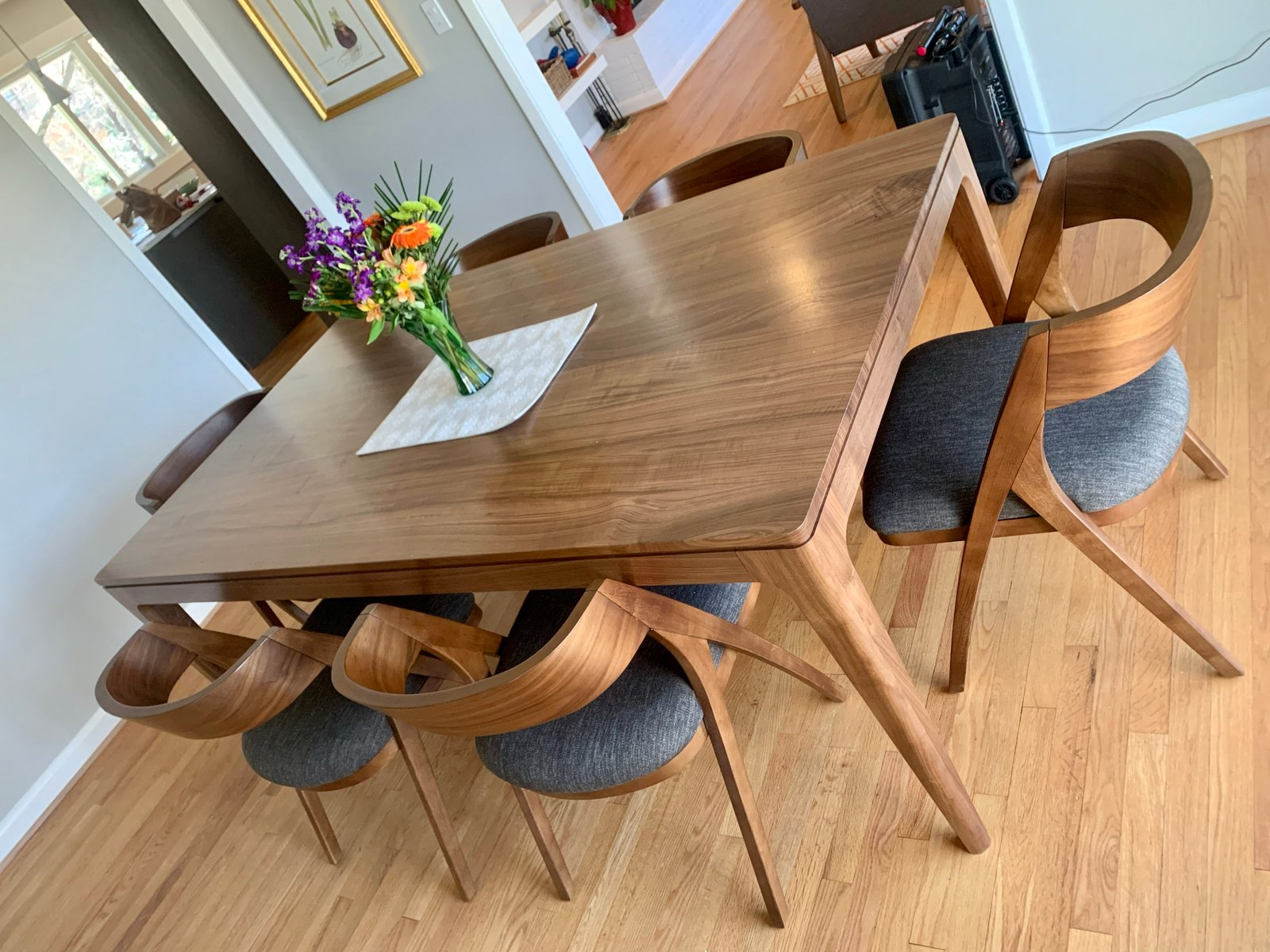 Solid Wood Quarter Sawn Walnut Mid Century Modern Dining Table ... within Caring for Your 75" Walnut Dining Table Preserving its Beauty for Years