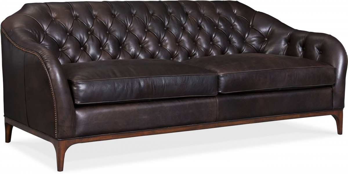Ss Mozart Leather Stationary Sofa | Hooker Furniture | Chanintr in Hooker Furniture Ss800-03 Woodstock 92"W Leather Sofa - Truffle