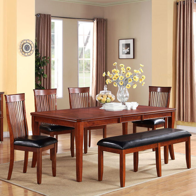 Standard Furniture Regency 6 Piece Dining Room Set In Sienna Brown ... inside Beyond the Basics Exploring Materials and Styles in 6-Piece Dining Room Sets