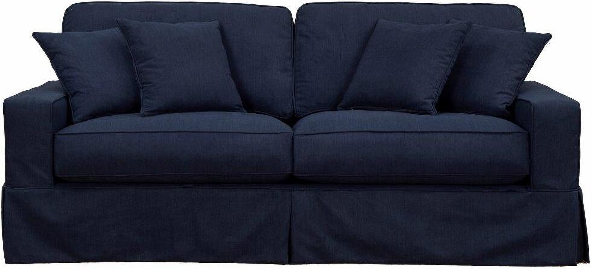 Sunset Trading Americana Box Cushion Slipcovered Sofa Stain Resistant ... regarding Box Cushion Slip-Covered Sofa, Stain Resistant Performance Fabric, Gray