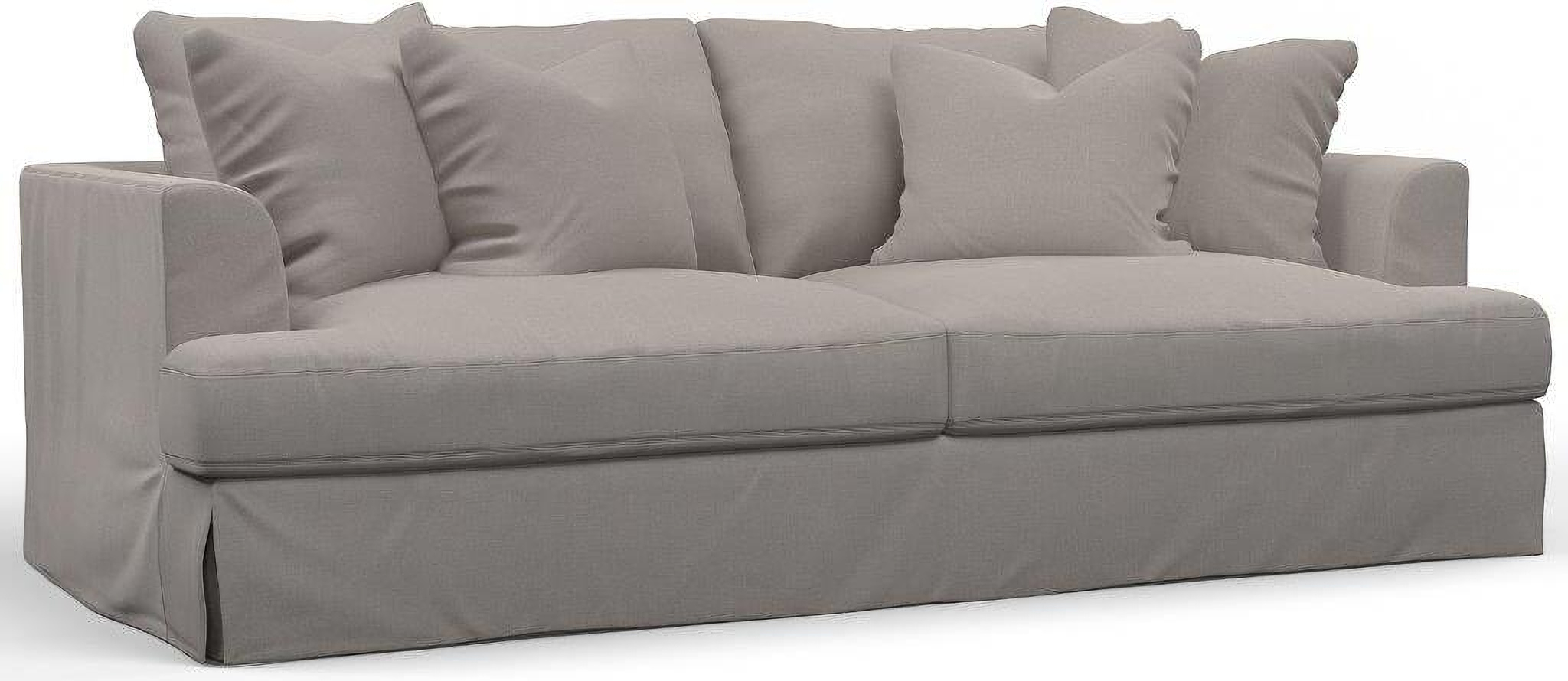 Sunset Trading Newport Slipcovered Recessed Fin Arm 94 Inch Sofa Stain ... inside Exploring the Versatility of Gray Sofas in Home Decor